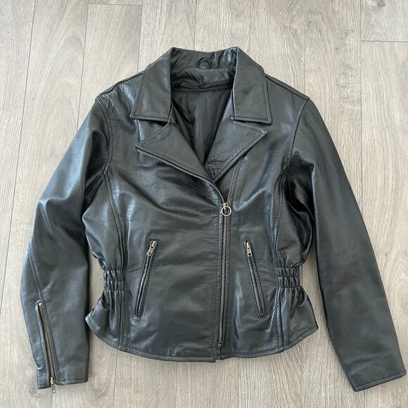 Real leather biking / moto style jacket - Picture 1 of 5